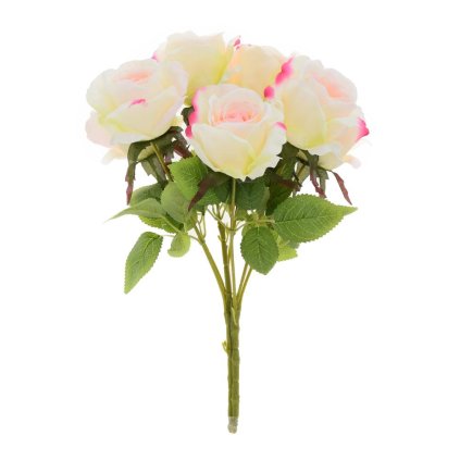 KYTICA RUŽA x7 40CM KRÉMOVO-LOSOSOVÁ