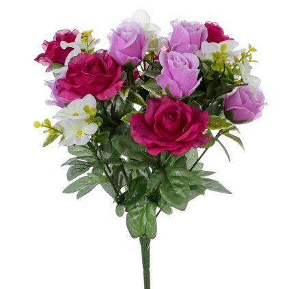 KYTICA RUŽA x18 RUŽOVÁ 38cm