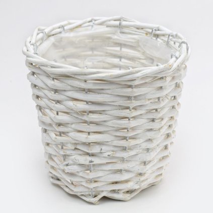 KOŠÍK PRÚTIE BIELY S D15xH13CM