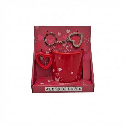 Darčeková sada "Láska", hrnček a kovová kľúčenka,380ml