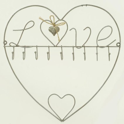 AKCIA! VEŠIAK SRDCE LOVE GREY