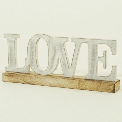 DREVO NÁPIS LOVE BIELE SUPER CENA!