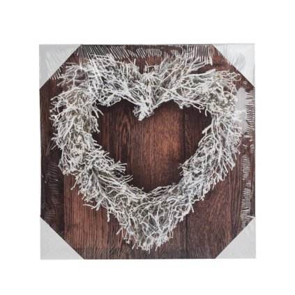 OBRAZ GLITTER SRDCE 28x28x1,5CM