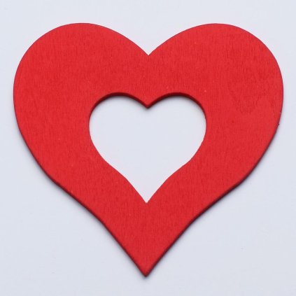 VÝREZ SRDCE DREV.ČERVENÉ S/10 7CM SUPER CENA!