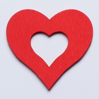 VÝREZ SRDCE DREV.ČERVENÉ S/20 5CM SUPER CENA!