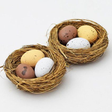 VAJÍČKA V HNIEZDE HNEDÉ S/2 MIX FARBA 5,5CM