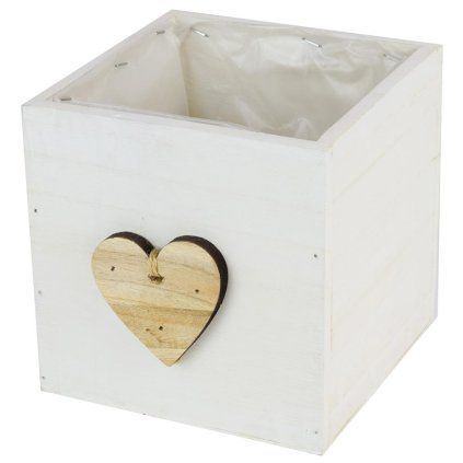 OBAL DREVO SRDCE BIELA 15x15 CM SUPER CENA!