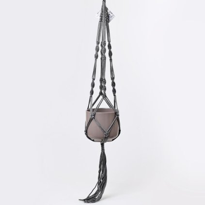 MAKRAME GLANZEND GRAU 90CM