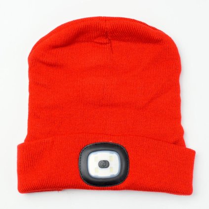 AKCIA!!!Čiapka s čel.,ČERVENÁ,4xLED