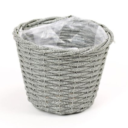 OBAL PLAST ŠEDÝ M D19xH15CM