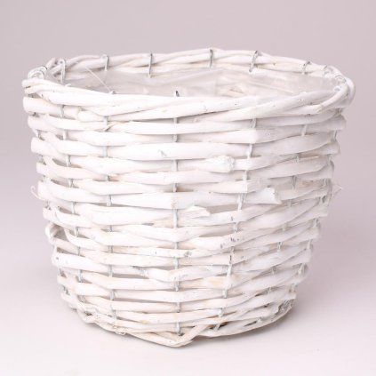 KOŠÍK PRÚTIE BIELY M D19xH15CM