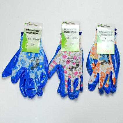 1262 RUKAVICE OCHRANNÉ "10" POLYESTS NITRILOVÝM POVR