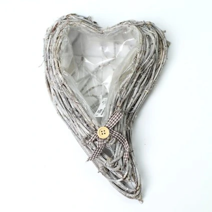 OBAL SRDCE  ŠEDÝ 23x36x7.5CM SUPER CENA!