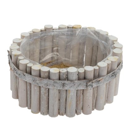 435FL/S OBAL OVÁL M DREVO 22x22x10CM