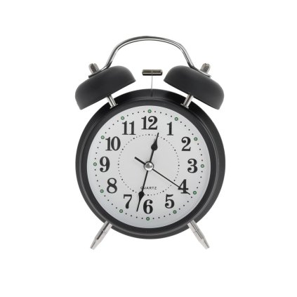 HODINY BUDÍK KOV 10CM ČIERNE