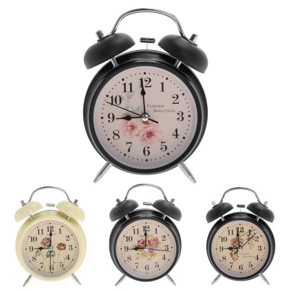 HODINY BUDÍK KOV 10CM ŽLTÉ