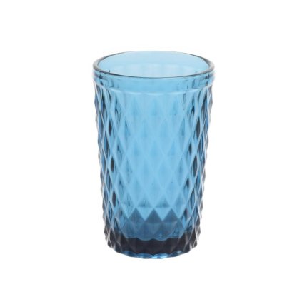POHÁR SKLO 8x12,5CM MODRÝ