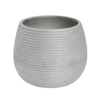 OBAL KERAMIKA 19x19x15CM STRIEBORNÝ