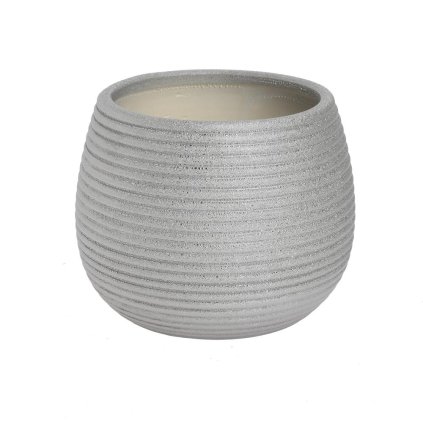 OBAL KERAMIKA 15x15x12CM STRIEBORNÝ