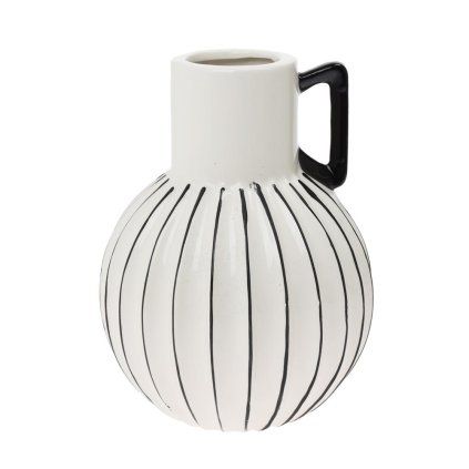 VÁZA S UCHOM KERAMIKA 13x28,5CM BIELA SUPER CENA!