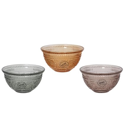 MISKA 3ASS sklo transpar/farba V12,5cm/pr.7cm