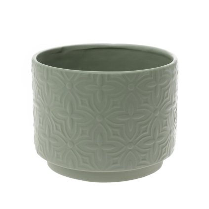 OBAL ZELENÁ ORNAMENT KERAMIKA 17*17*13CM