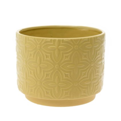 OBAL ŽLTÁ ORNAMENT KERAMIKA 17*17*13CM