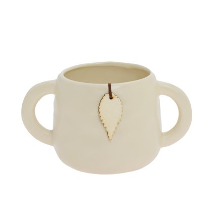 OBAL KERAMIKA S UŠAMI 19x12x10,5CM KRÉM