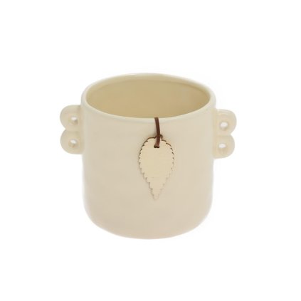 OBAL KERAMIKA S UŠKAMI 14x10,5x10CM KRÉM