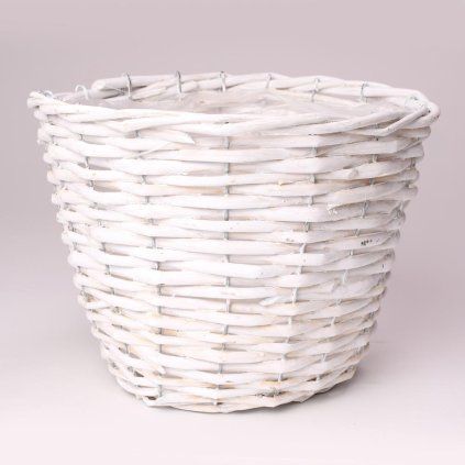 KOŠÍK PRÚTIE BIELY L D23XH17CM