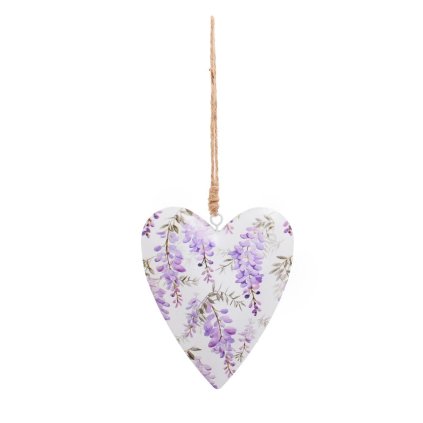 ZÁVES SRDCE KOV VZOR LEVANDUĽA 9,5x11x2CM