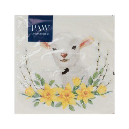 SDL122000 SERVÍTKY 33x33 cm/20ks/3vrst. LAMB WITH WREATH