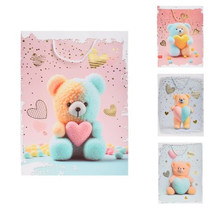 DARČEKOVÁ TAŠKA S 18x23CM MACKO SO SRDCOM