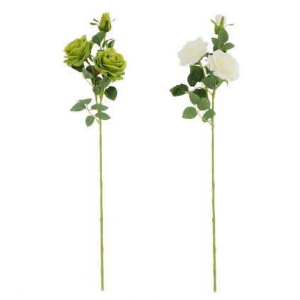 KS RUŽA 3-HLAVY, ZELEŇ, MIX/2F 82CM