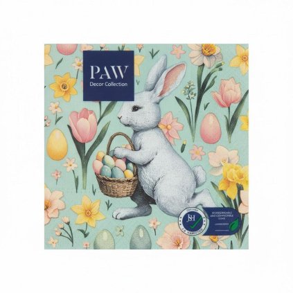SDL149100 SERVÍTKY 33x33 cm/20ks/3vrst. BUNNY JOY PATTERN