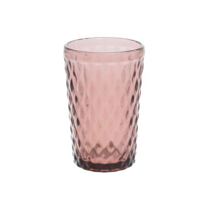 POHÁR SKLO 8x12,5CM RUŽOVÝ