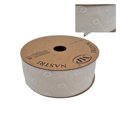 Stuha 4cm/10m biela 5417 01