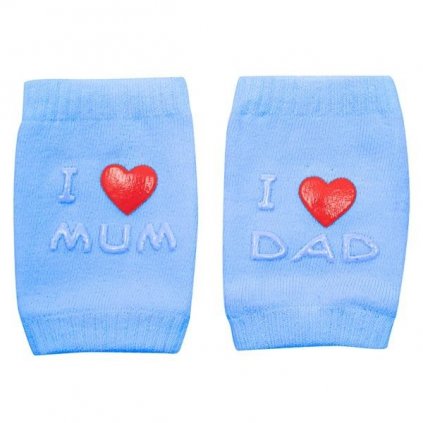 Detské nákolenníky New Baby s ABS I Love Mum and Dad modré