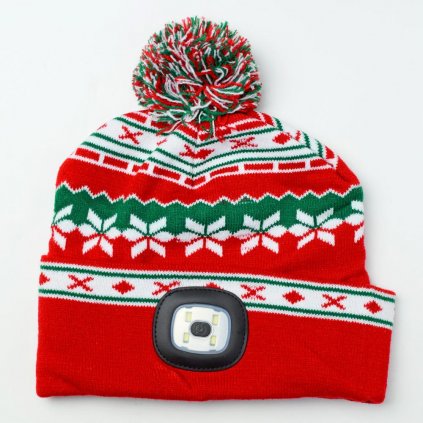 AKCIA!!!Čiapka X-mas červeno-zelená,4xSMD LED