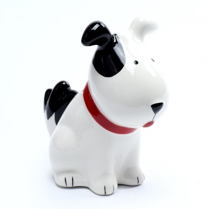 POKLADNIČKA PES BIELY DOLOMIT 12,8x7,3x13,5CM