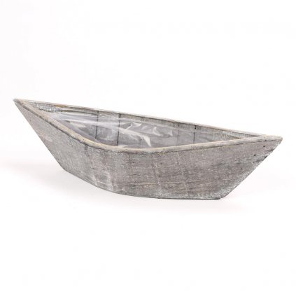 AKCIA! LOĎKA DREVO ŠEDÁ 42X14XV8,5CM