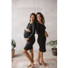 Tehotenské a dojčiace šaty rebrované Tummy milk & love čierna XL