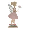 DIEVČA S KRÍDLAMI DREVO 24x6x48CM RUŽOVÁ
