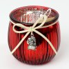 SVIETNIK VRÚBKOVANÝ SKLO ČERVENÝ 7x7,5CM