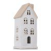 DOMČEK BIE/BÉŽ LED PORCELÁN 9,4*7,5*20,2CM