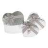DARČEKOVÁ KRABIČKA SRDCE S/3 16x14x6-22x20x9CM STRIEBORNÉ