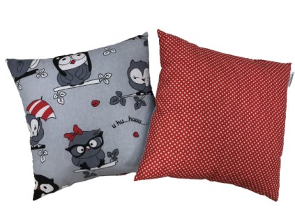 Polštářek sovičky na červené