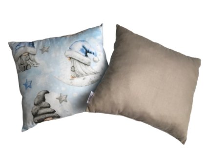 Vánoční polštářek skřítci na světle modré