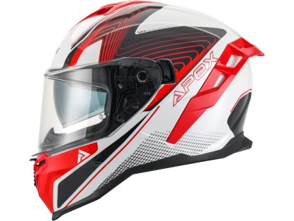 APEX Helmet FI200 Madrid white/red (Velikost XS)