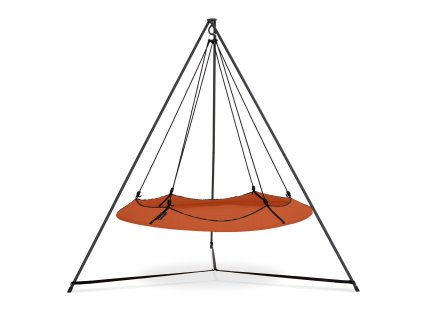 1 Terracotta Hangout Pod + Black Stand rodinná houpačka Hamaka eu